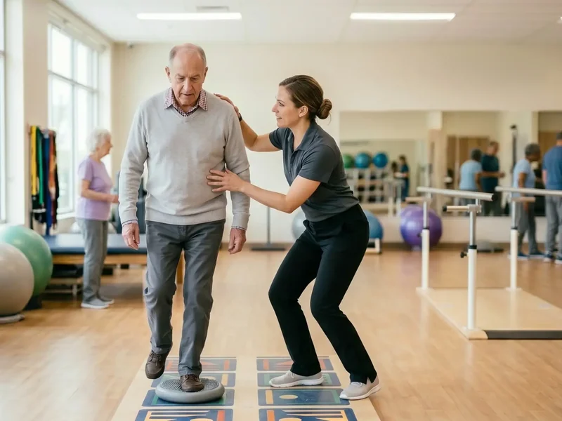 Physical therapist assessing a patient's injured area movement and mobility