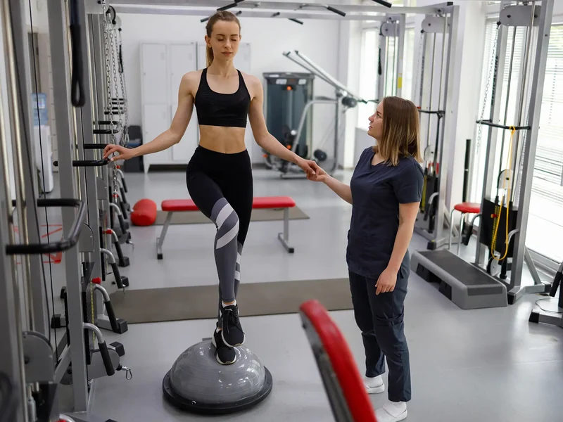 Athlete completing return-to-sport performance testing